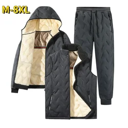 Heren Trainingspak Set Mode Jogger Winter Grafeen Fleece Jas Met Warme Capuchon Vest En Broek 3-delig Heren Casual Hardloopsportpak