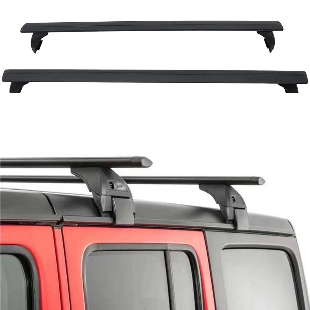 2 /4 Door Black Aluminum Luggage Cargo Carrier Roof Rack Crossbar for Jeep Wrangler JL 2018-2023