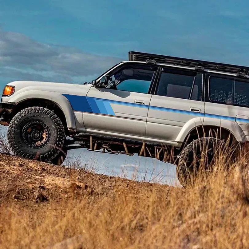 Para zewnętrznych naklejek samochodowych terenowych Naklejki na karoserię Naklejki winylowe Zestaw graficzny Akcesoria do Toyoty Land Cruiser LC80