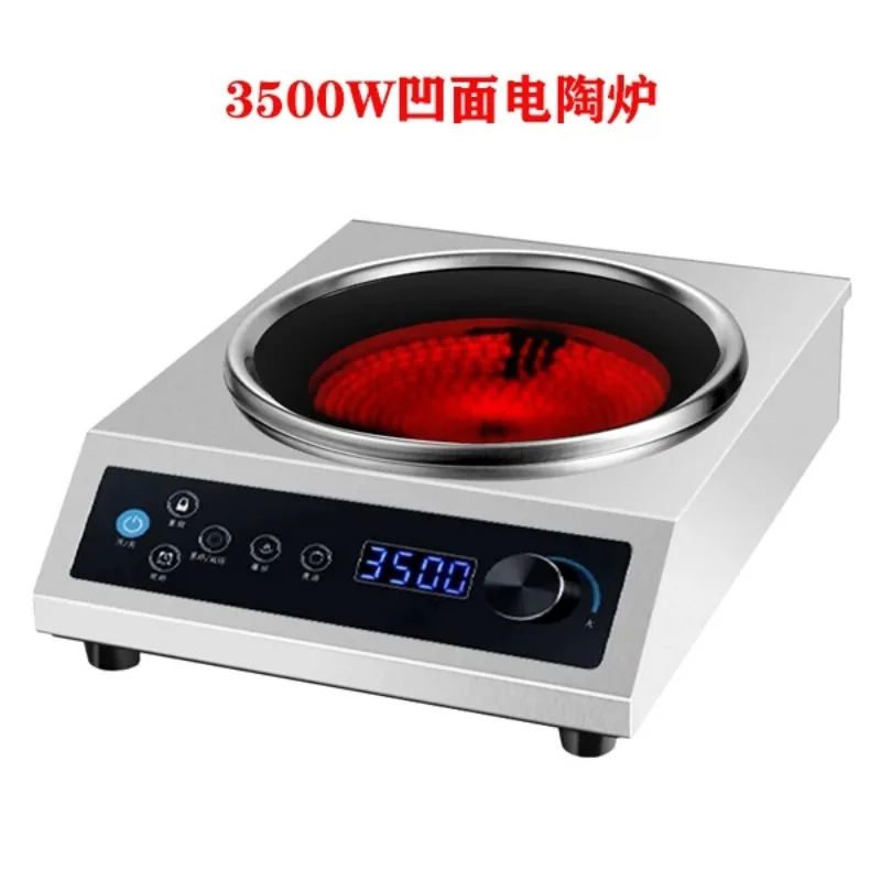 3500W Deep Recessed Concave Electric Ceramic Cooker,Universal Pot Compatible Household Countertop Cooking Stove