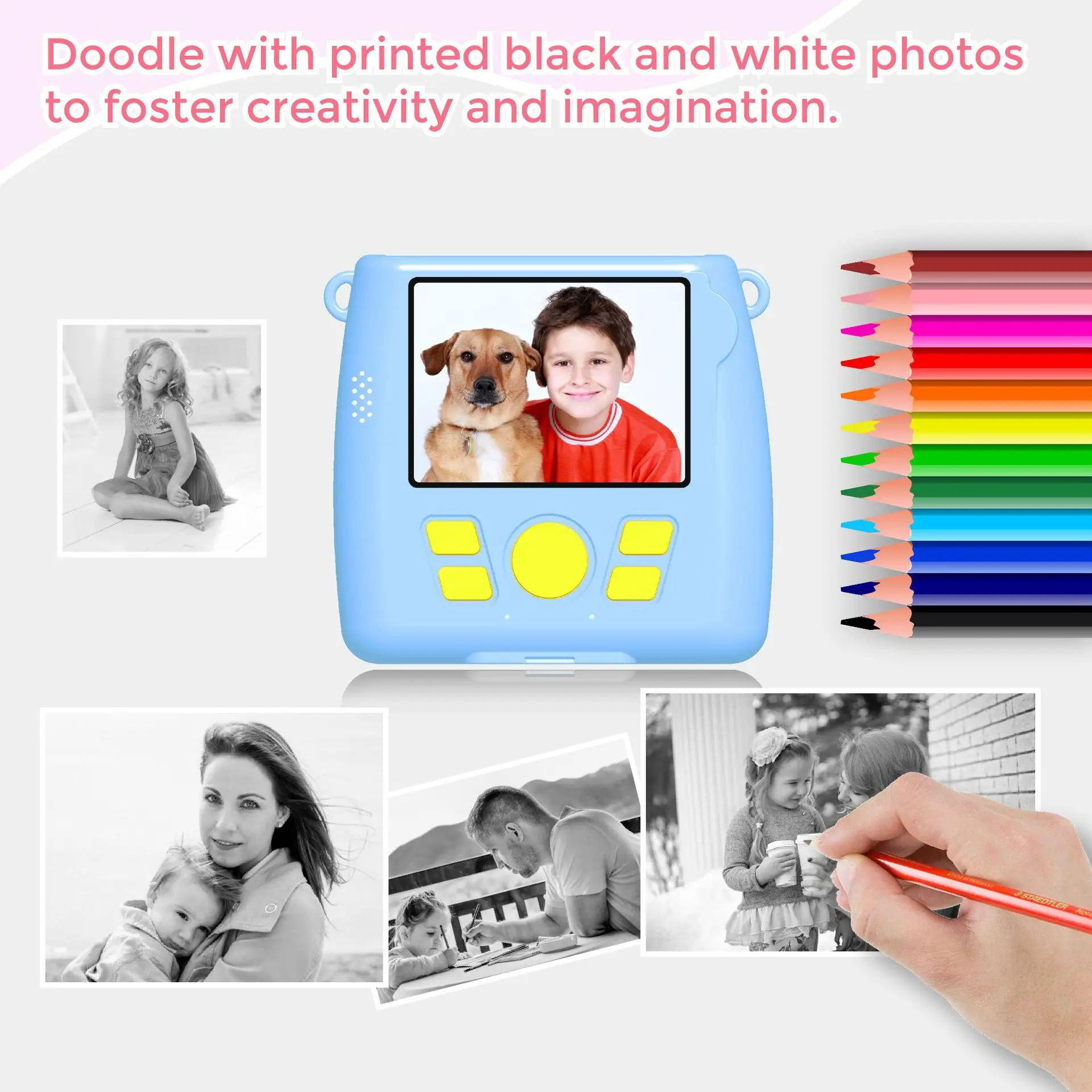 مطبوعات كاميرا عالية الدقة للأطفال كاميرا فورية مع طباعة الصور كاميرا فوتوكاميرا رقمية كاميرات هدية السنة الجديدة #6