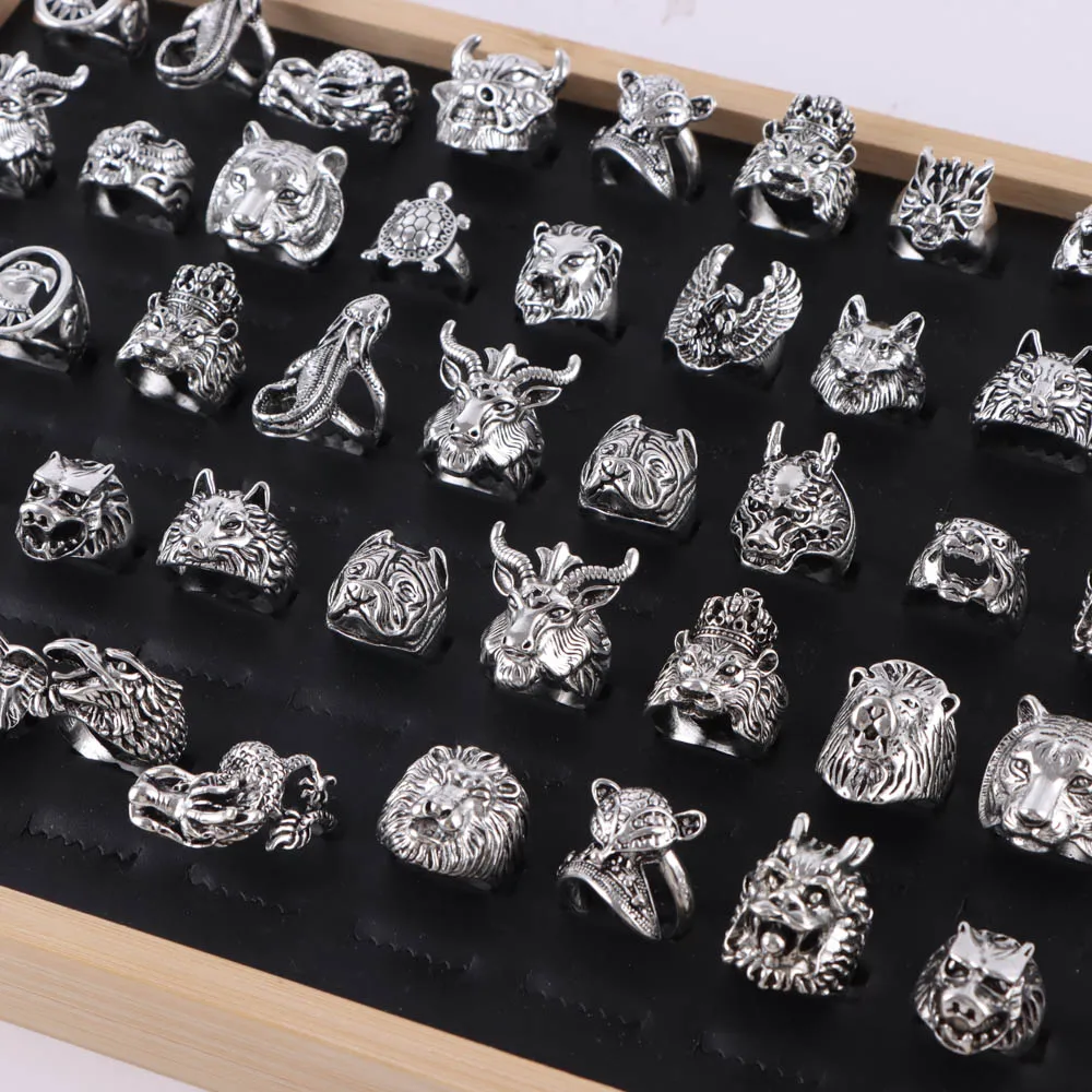 12 قطعة/الوحدة ريترو الشرير الحيوان التنين الأفعى البومة الشيطان العين المفتوحة خواتم للرجال النساء حجم قابل للتعديل مجوهرات اكسسوارات هدية حفلة #3