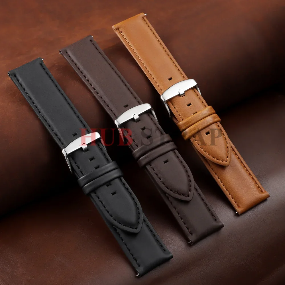 18mm 20mm 22mm Schnellverschluss Echtleder-Uhrenarmband für DW für Omega Schwarz Braun Rot Dornschließe Uhrenzubehör – Detail 12