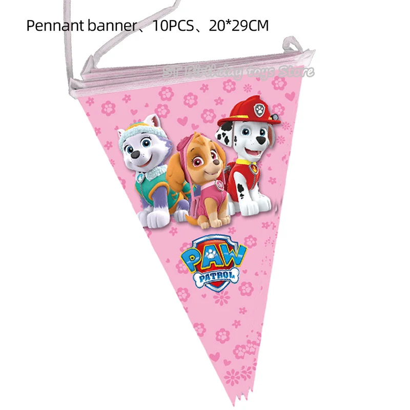 Pink PAW Patrol Skye Theme Birthday Party Decorations Kids Birthday Gift Toy Latex Aluminum Foil Balloon Disposable Tableware