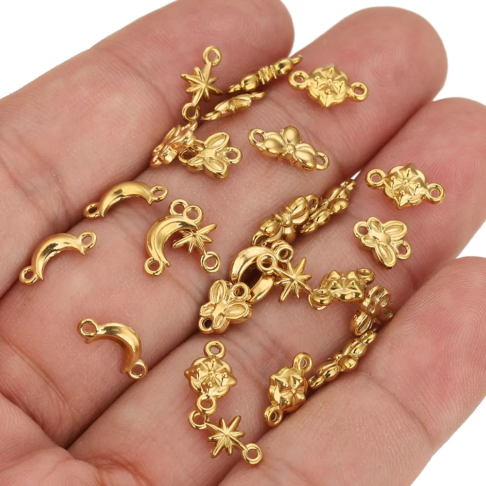 

20PCS Stainless Steel Butterfly Bee Animal Small Charm for Connectors Earrings Making Supplies Diy Jewelry Materials Findings