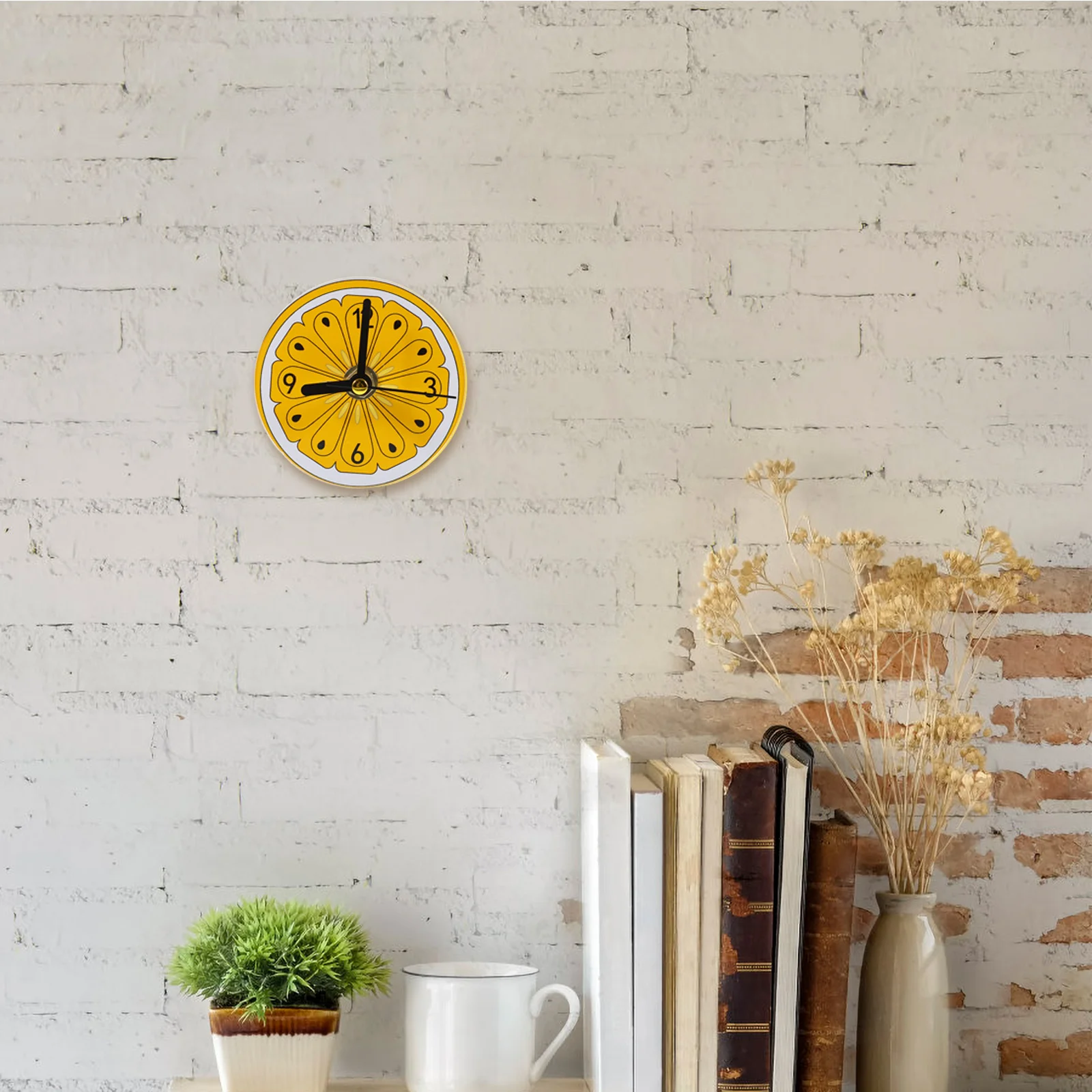 

Magnetic Fridge Clock Refrigerator Sticker Wall Clock Fruit Design Scratch- Holder Built-In Magnets Time Reading
