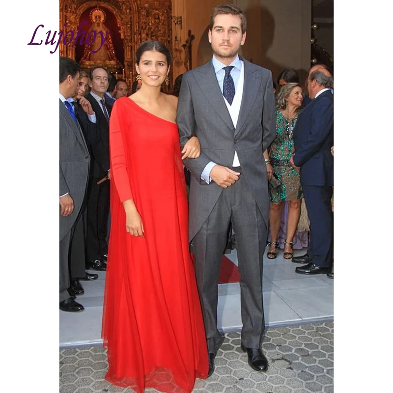 Red Long Sleeve Mother of the Bride Dresses Plus Size for Weddings Evening Formal Godmother Groom Dinner Gown