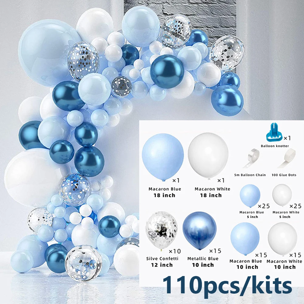 

110pcs Romantic Pink/Blue Balloon Garland Kit Boys Baby Shower Birthday Party Decor Balloon Gender Reveal Baptism Decor Balloons