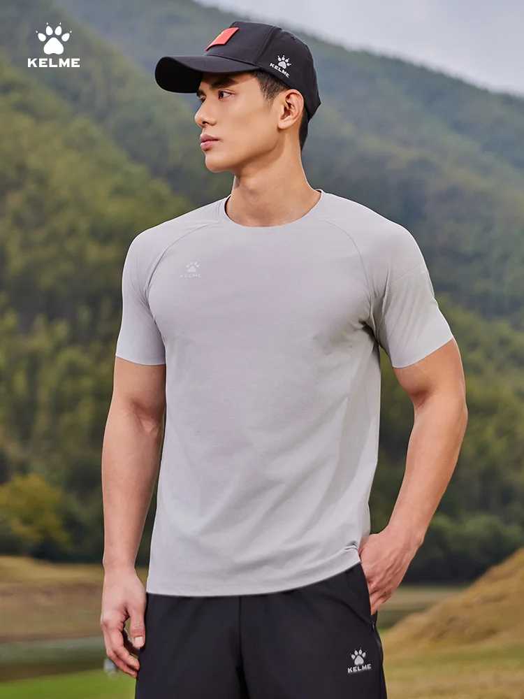 

Kelme Мужская спортивная футболка для баскетбола, тренировочная, дышащая, с круглым вырезом, с короткими рукавами, быстросохнущий топ для бега на открытом воздухе