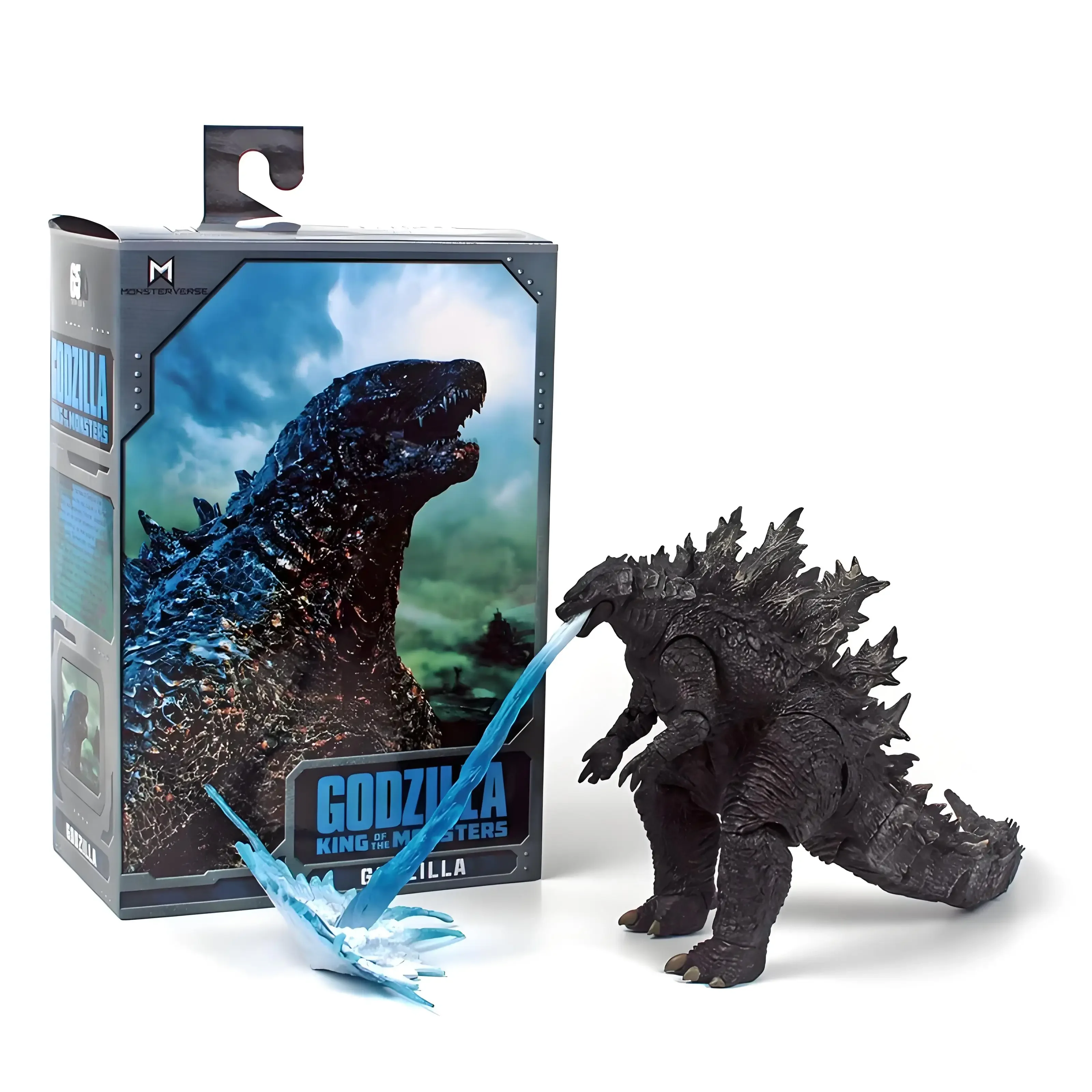 Atomic Blast Shin Gojira Godzilla rey de los monstruos Godzilla evolucionado Ver rosa azul naranja negro espalda 16CM modelo de figura de acción