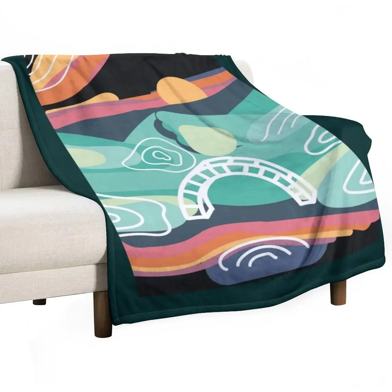 

Bonnaroo Arch Sunset Throw Blanket Bed covers Travel Flannel Fabric Vintage Blankets