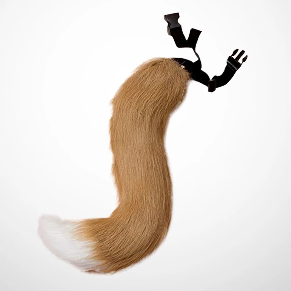 

1pc Realistic Faux Tail Adjustable Strap Costume Tails Halloween Cosplay Animal Accessory For Adults Kids
