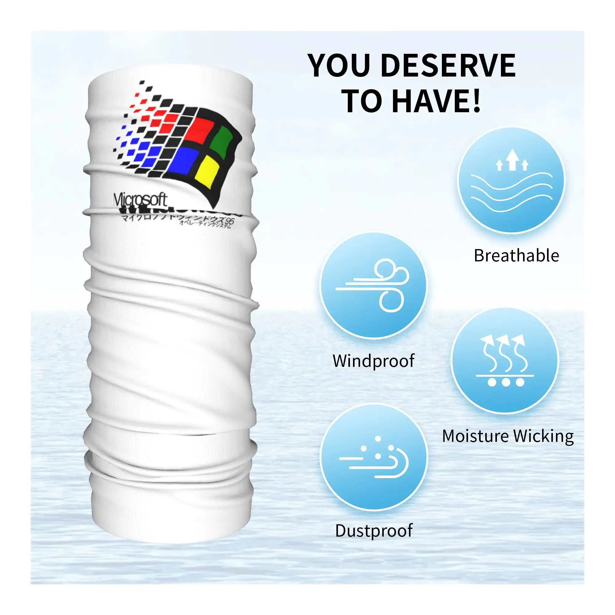 Windows 95 Logo Active Bandana Copri collo Sciarpa magica stampata Fascia calda Ciclismo per uomo Donna Adulto Antivento