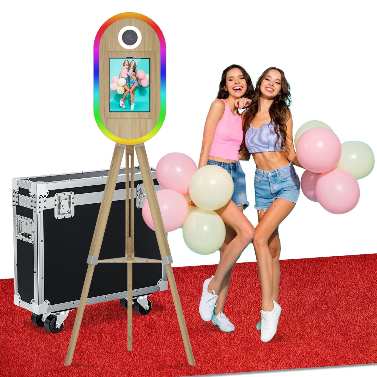 iPad Photo Booth Roamer Machine with Flight Case Portable iPad Photo Booth Selfie Shell