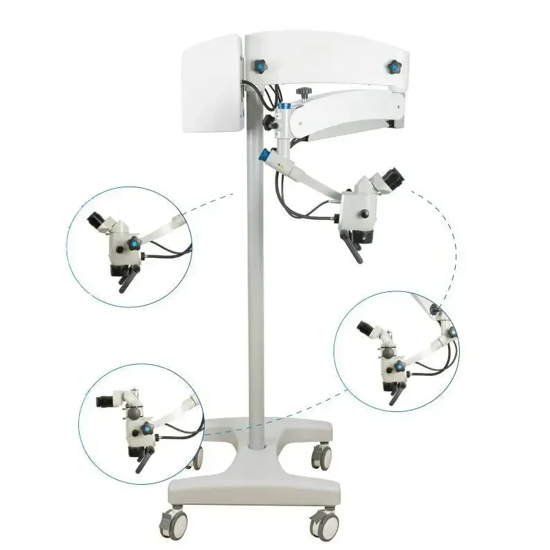 Microscópio dental otorrinolaringológico montado no teto/parede, instrumentos semelhantes, microscópio médico odontológico, microscópio binocular