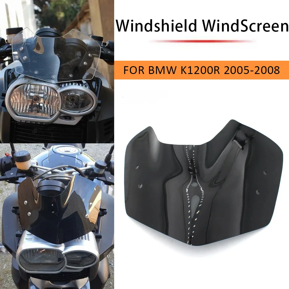 

Motorcycle Windshield WindScreen Front Glass Cover Deflectors Wind Shield for BMW K1200R K1300R 2009-2014 2015 K1200 K1300 R