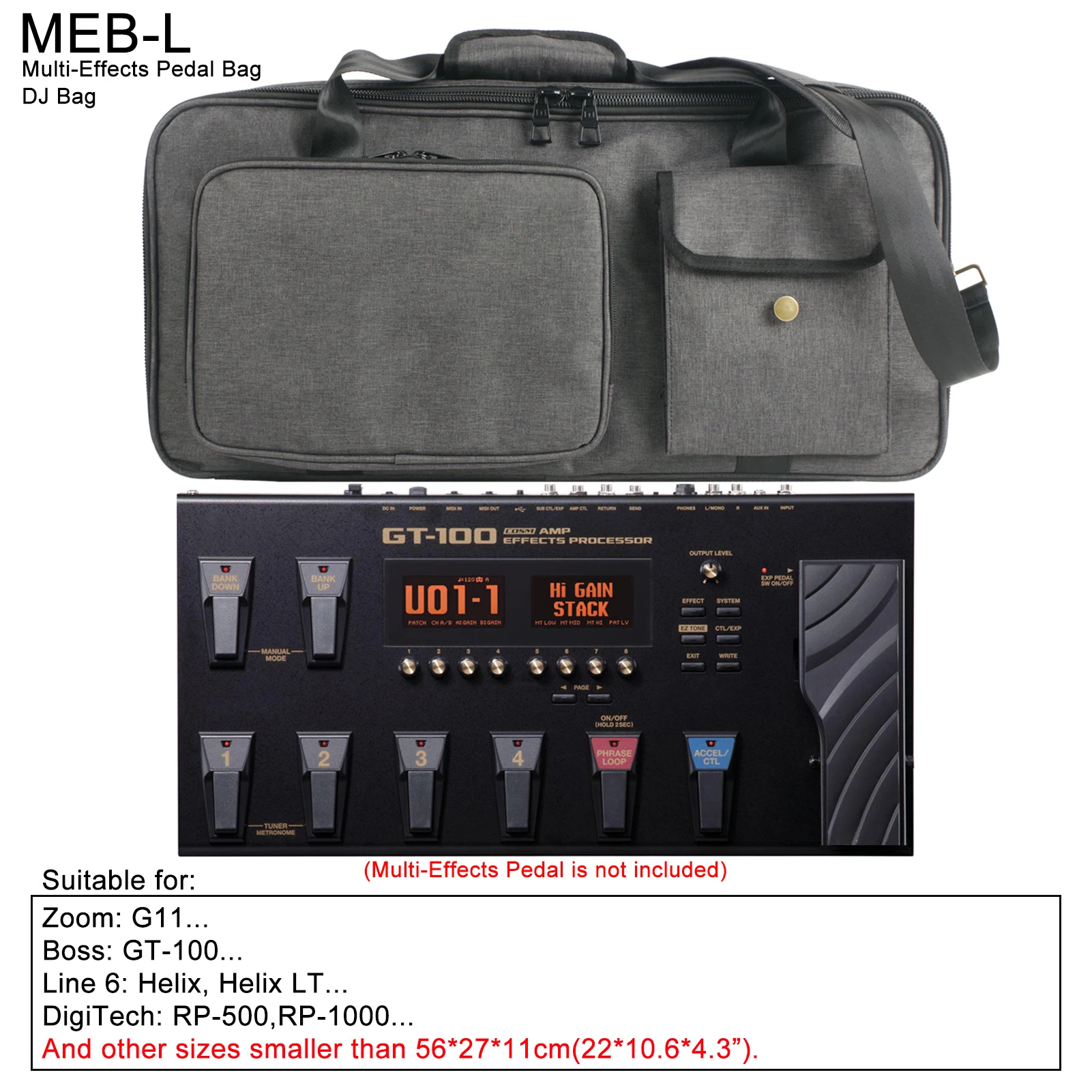 Bolsa de transporte para Pedal de efectos, tela catiónica a prueba de agua, acolchado de 10mm, bolsa de transporte para Pedal multiefectos, funda para Pedal de efectos