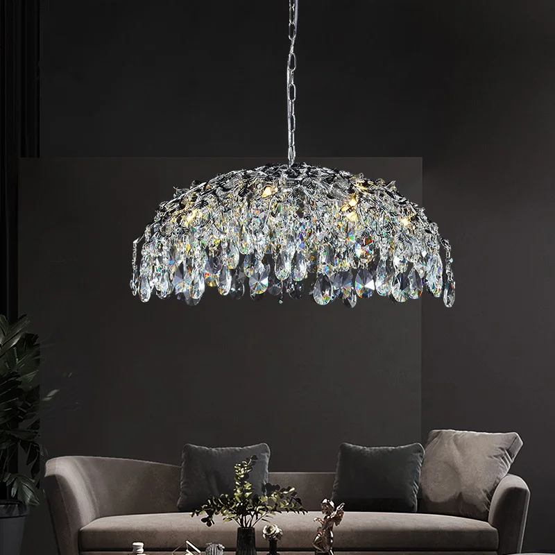 

Italian Crystal Pendant Light Kitchen Lamp Ceiling Dining Room Pendant Chandelier Luxury Crystal Large Living Room Chandelier