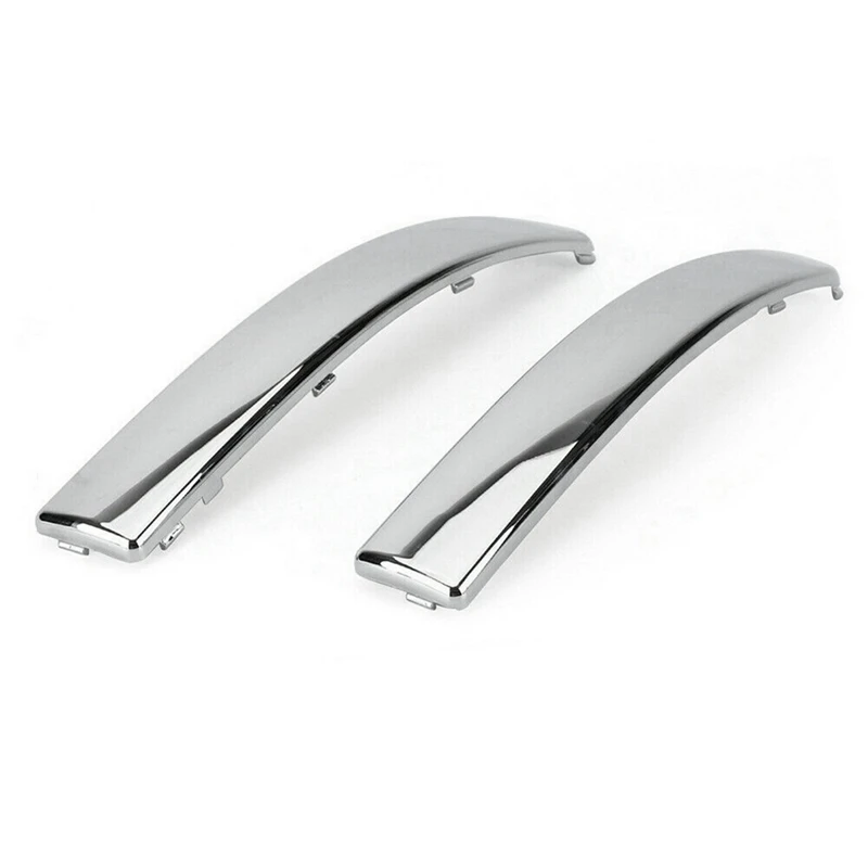 1Pair Chrome Front Bumper Lower Trim Strips 735455056 735455057 Exterior Moulding Buffer Panel For Fiat 500 2007-2015