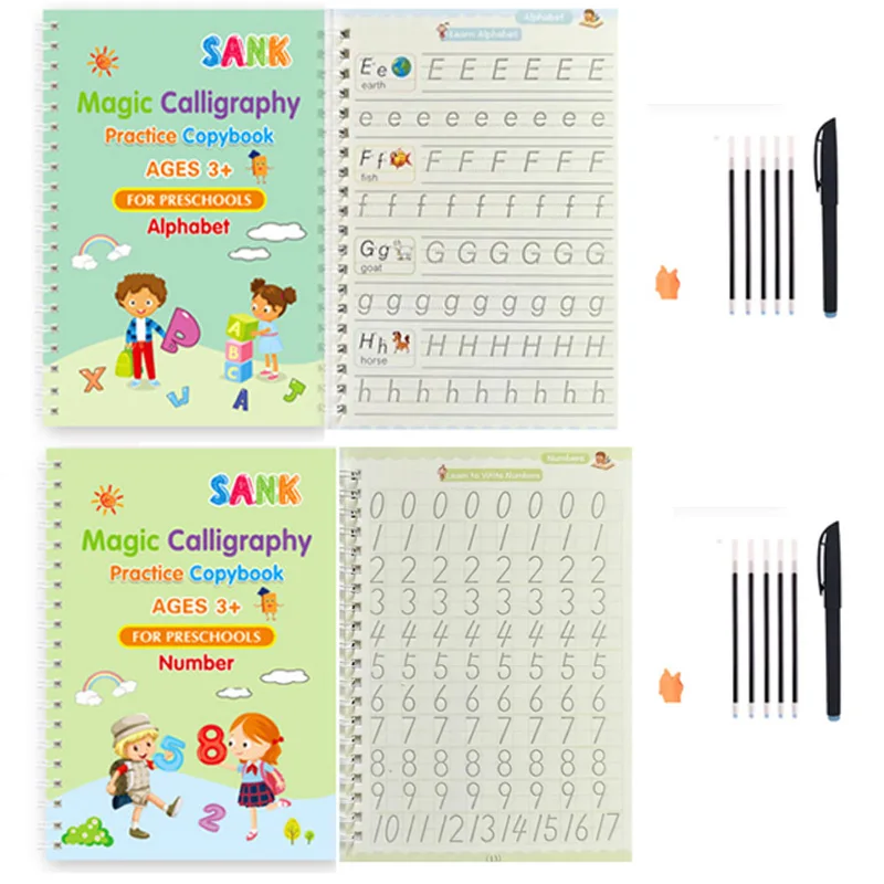 Sank Magic Practice Schrift Pen Kleuterschool Kinderen Kalligrafie Engels Verison Gratis afvegen Kinderen Herbruikbaar schrijfboek