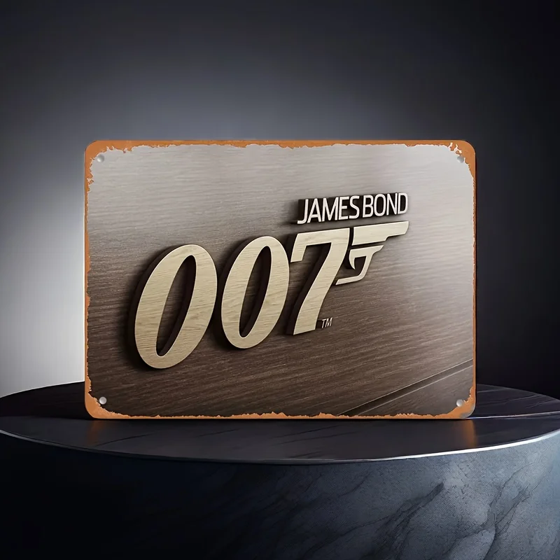 Bond 007 Metal Foil Sign -   Retro Style Iron Wall Plaque, Suitable for Home Bar and for Man Cave Decor, English Text