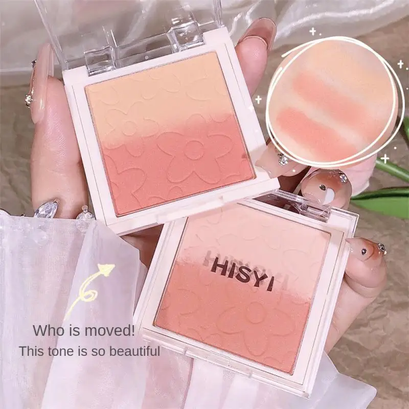 Rouge Highlight Natural Beauty Three In One Makeup Palette Cosmetics Facial Makeup Matte Easy To Color Blush Gradient Blush