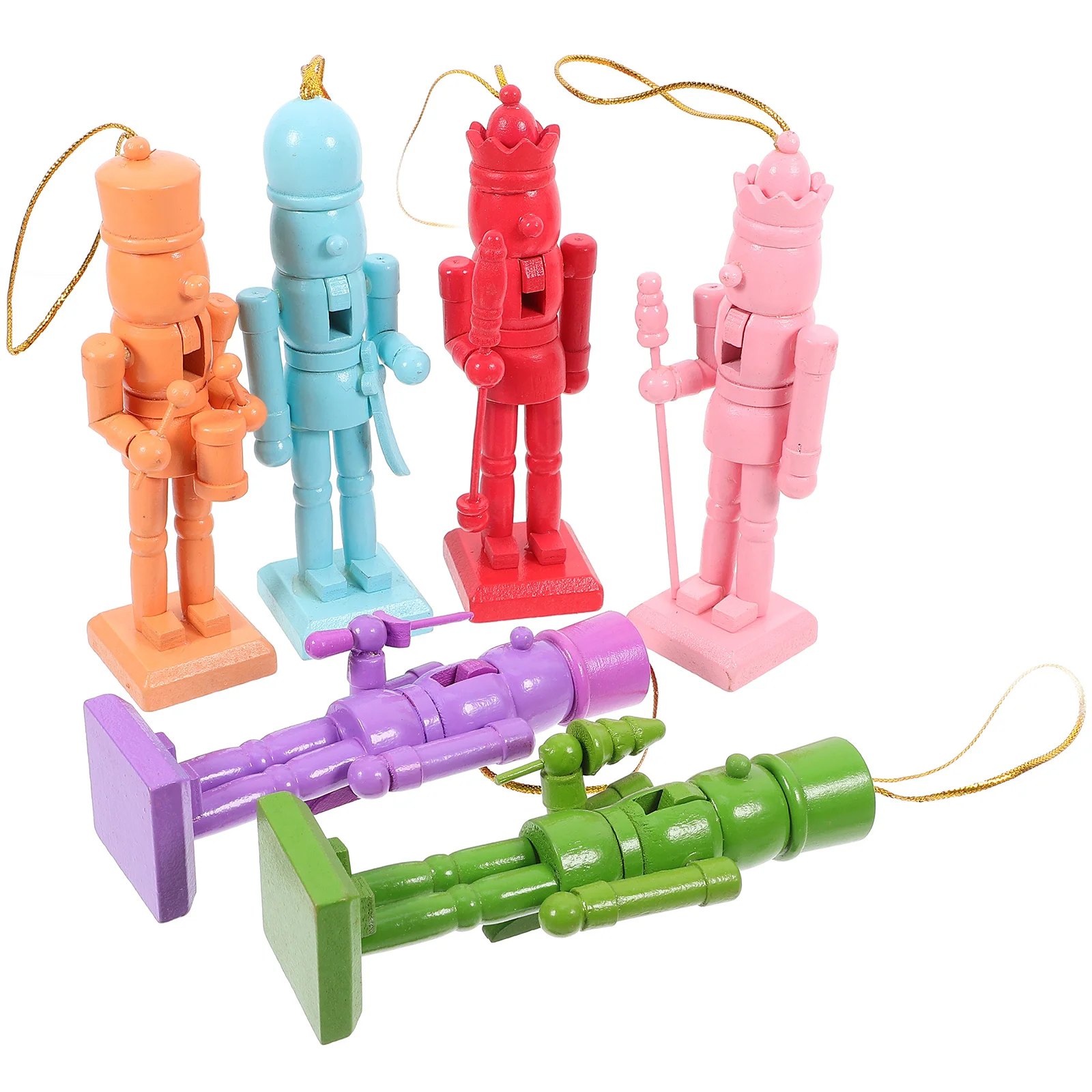 

6Pcs Festival Nutcracker Soldier Decor Wood Craft Christmas Ornaments for Home Garden Party Decoration Christmas Decoration