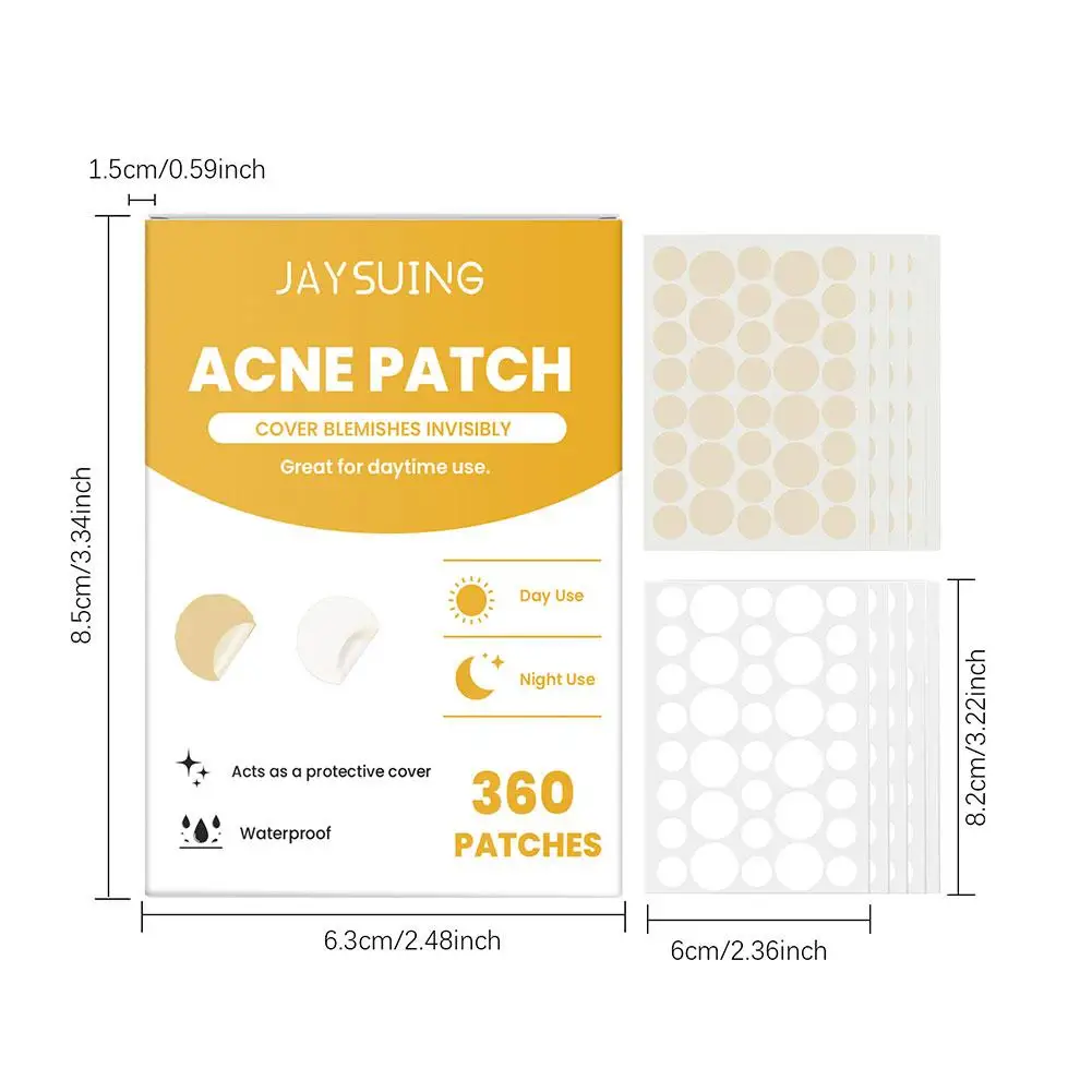 360 ชิ้น/เซ็ต Face Skin Care สิวเสี้ยน Patch 2 ขนาดที่มองไม่เห็น Professional Healing Absorbing Spot สติกเกอร์ครอบคลุมสําหรับชายหญิง