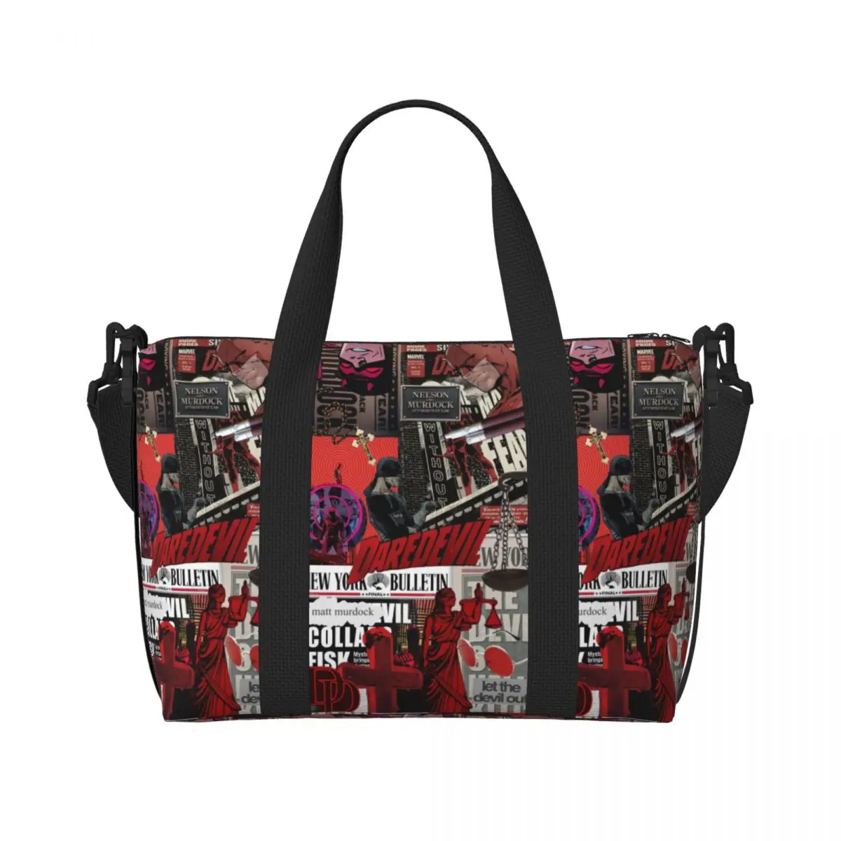 

Custom Daredevil Anime Beach Tote Bag Women Extra Large Gym Carry On Travel Shopping Bags