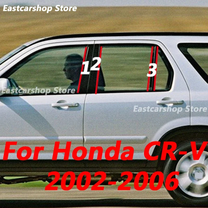 

For Honda CRV CR-V 2006 2005 Car B C Pillar Middle Central Column PC Window Decoration Strip Sticker Accessories 2004 2003 2002