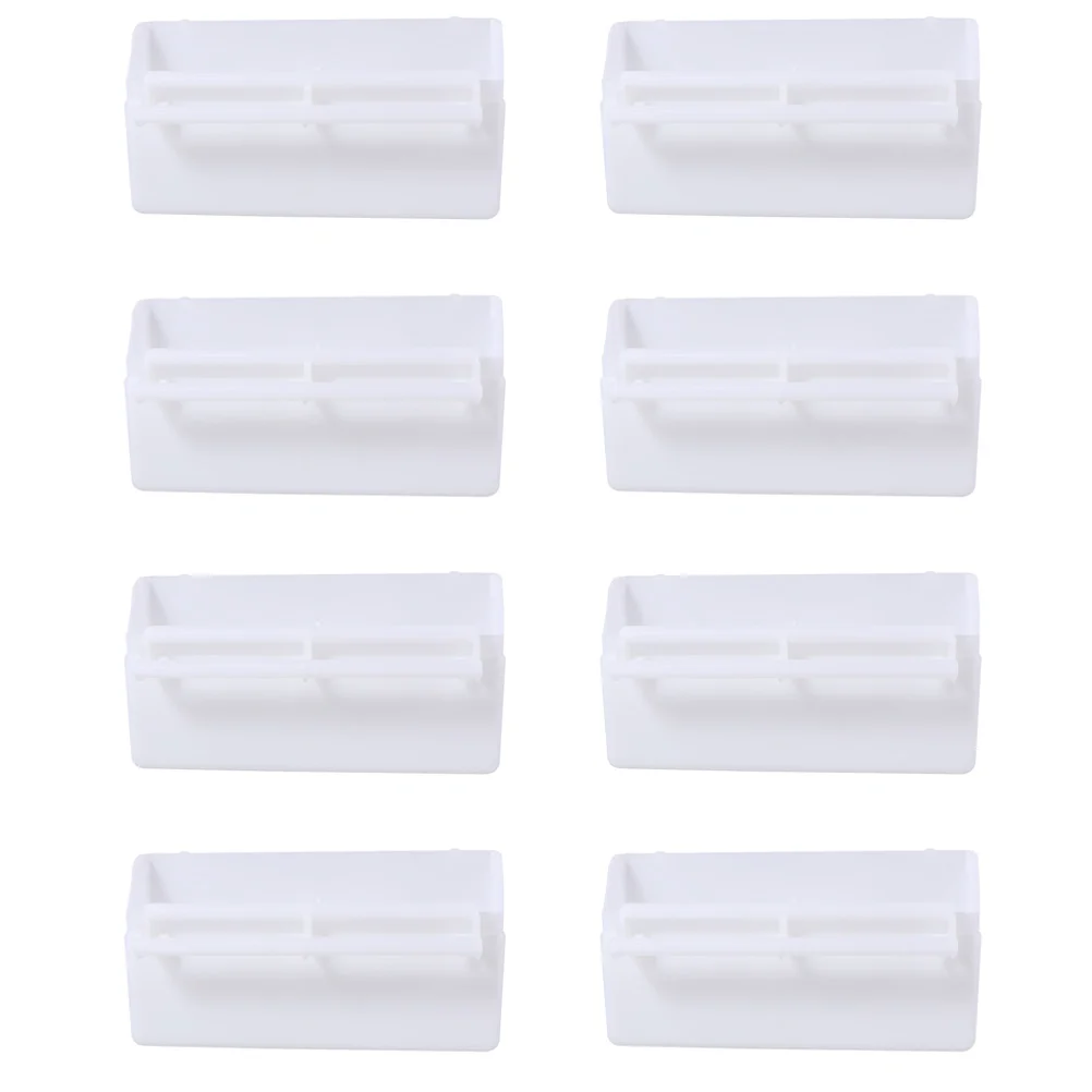 

8 Pcs Bird Food Bowl Cage Box Pet Feeder Parrot Myna White Plastic Feeding Case