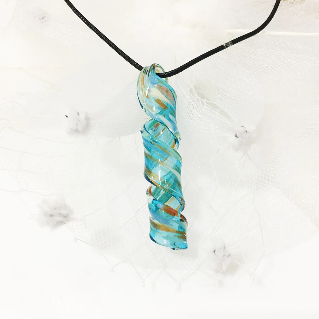 1 Set Charming Blue Lampwork Glass Muran Bead Earrings Pendant For Women Wedding Jewelry  For Accessories Party Loves Gift