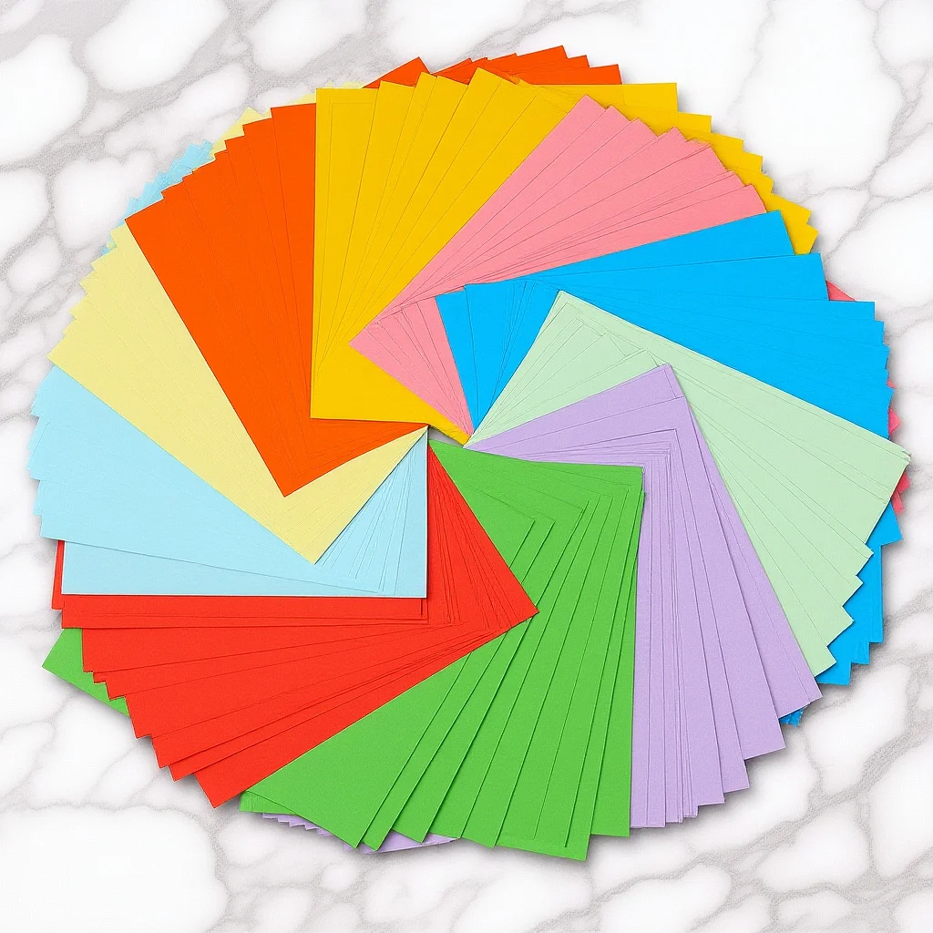 

100 Sheets Colorful Origami Sheets Thick Flat Edges Square Paper for Crafts DIY Art Creative Fun Learning Tool