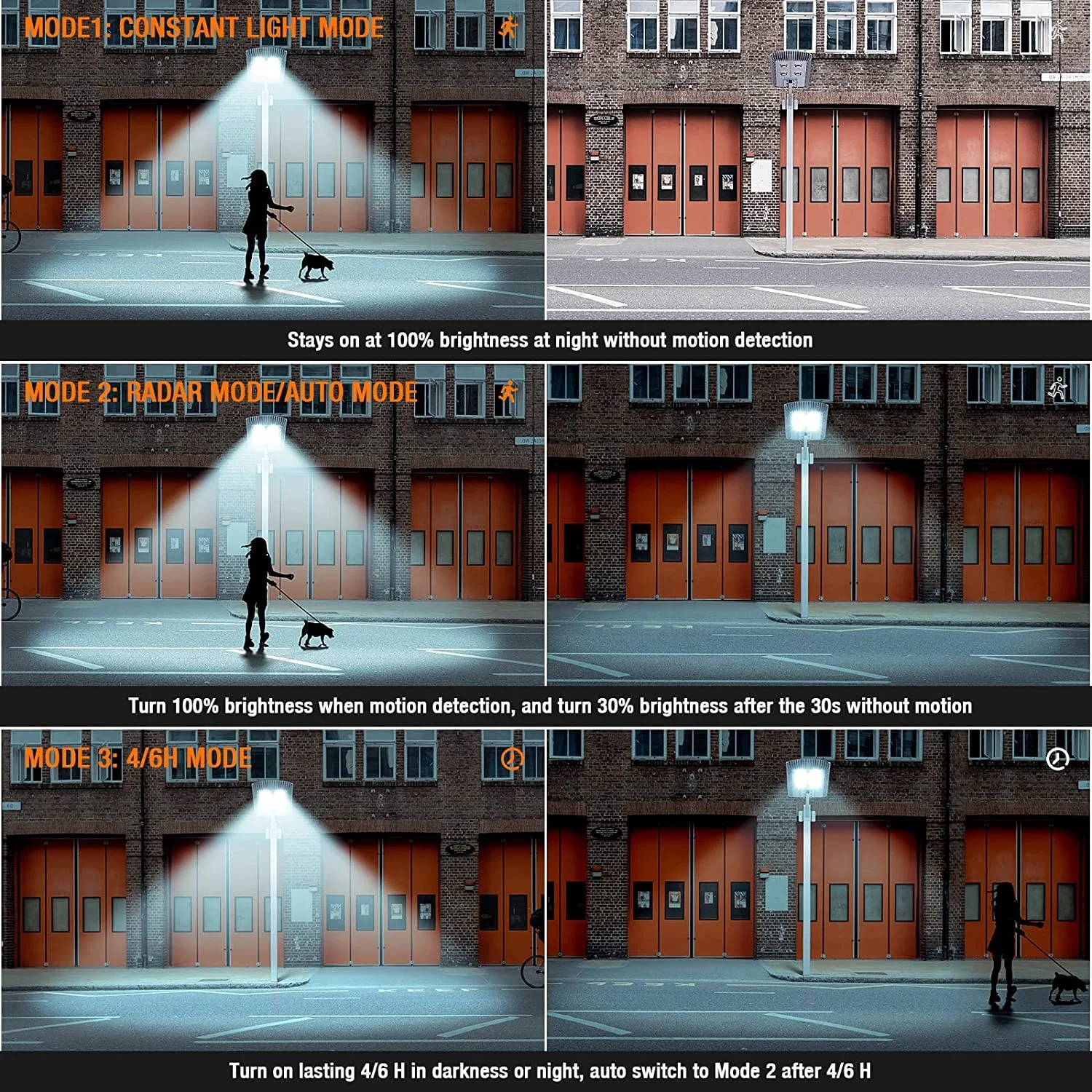 600W All in One Solar Street Light with PIR Motion Sensor Remote Control LED Solar Parking Lot Light IP65 Waterproof Pole Light