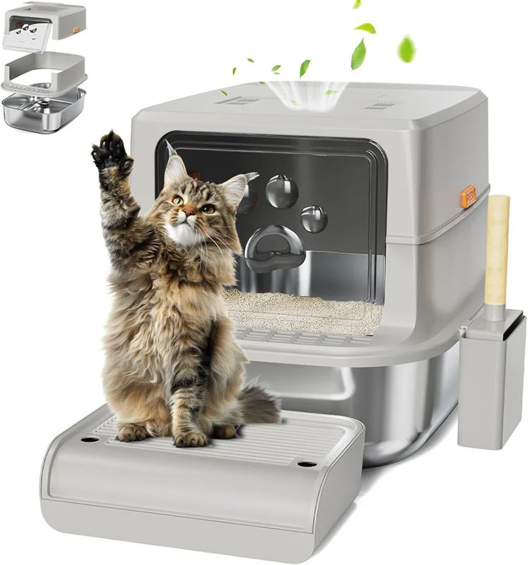

@#Wholesale Large Fully Enclosed Stainless Steel Cat Litter Box with Deodorant Pet Supplies & Accessories