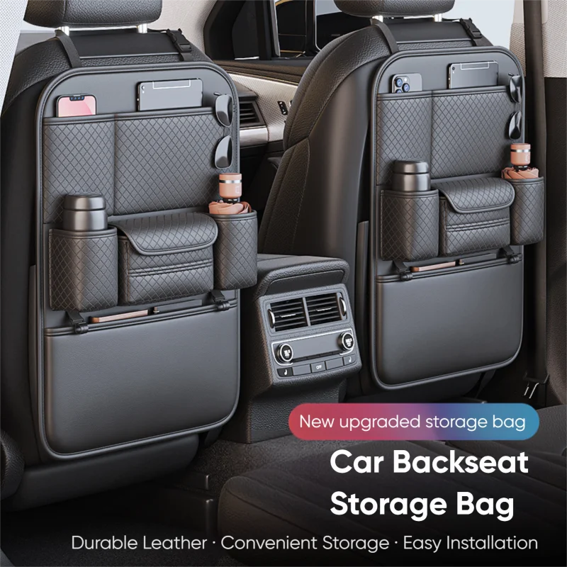 

Сумка для хранения на заднем сиденье автомобиля, автомобильный органайзер, карман для телефона, чехол-органайзер, защитный подвесной ящик для хранения автомобиля большей емкости