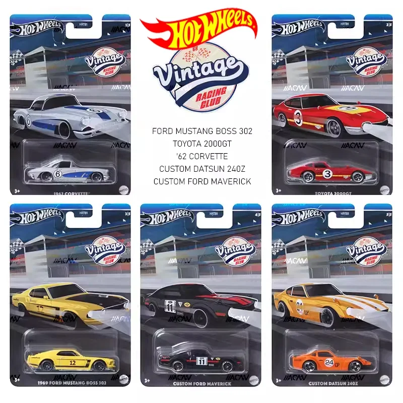 Originele Hot Wheels Auto Vintage Race Club Jongens Speelgoed 1/64 Diecast Korvet Ford Buitenbeentje Mustang Custom Datsun 240z Toyota Cadeau