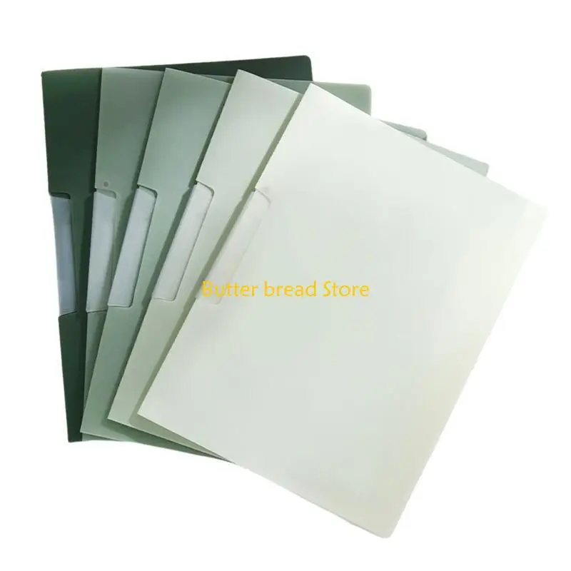 

W89C 5Pcs 14.6x9In File Paper Sleeve Water Resistant Document Folder with Rotating Clamp Hold 30 Sheets for Office School