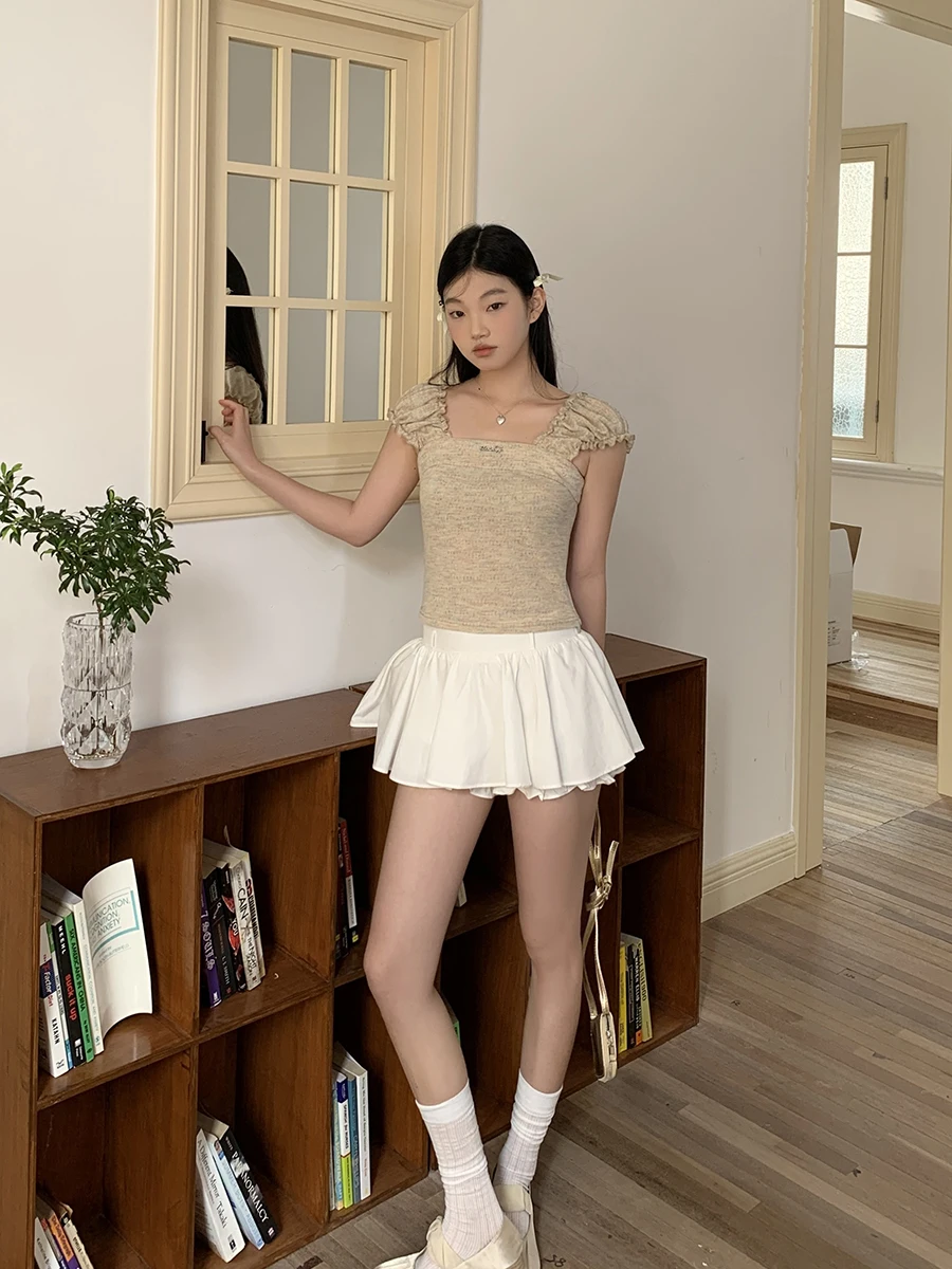 تي شيرت صيفي بأكمام قصيرة للنساء بتصميم كتف جذاب وعصري، قصير الطول، عالي الجودة، مصنوع من مزيج البوليستر، مناسب للارتداء اليو... #3