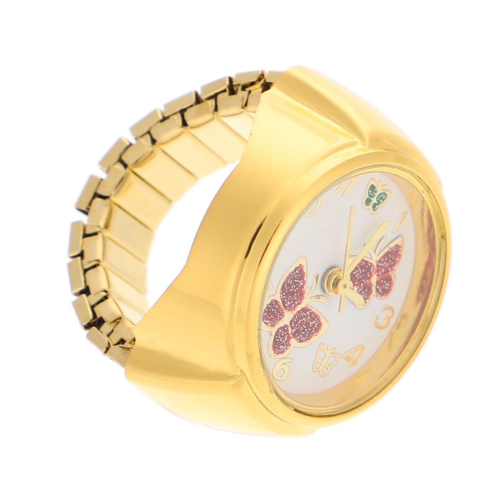 

Red Butterfly Watch Clock Stylish Finger Women Watches Novelty Decorative Exquisite Finger Watch Retro Practical