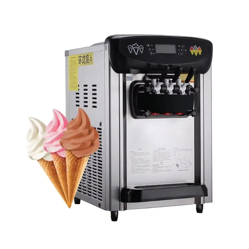 Wholesale Price 3 Flavor Ice Cream Making Machine Stainless Steel Table Top Soft Serve Ice Cream Filling Machine