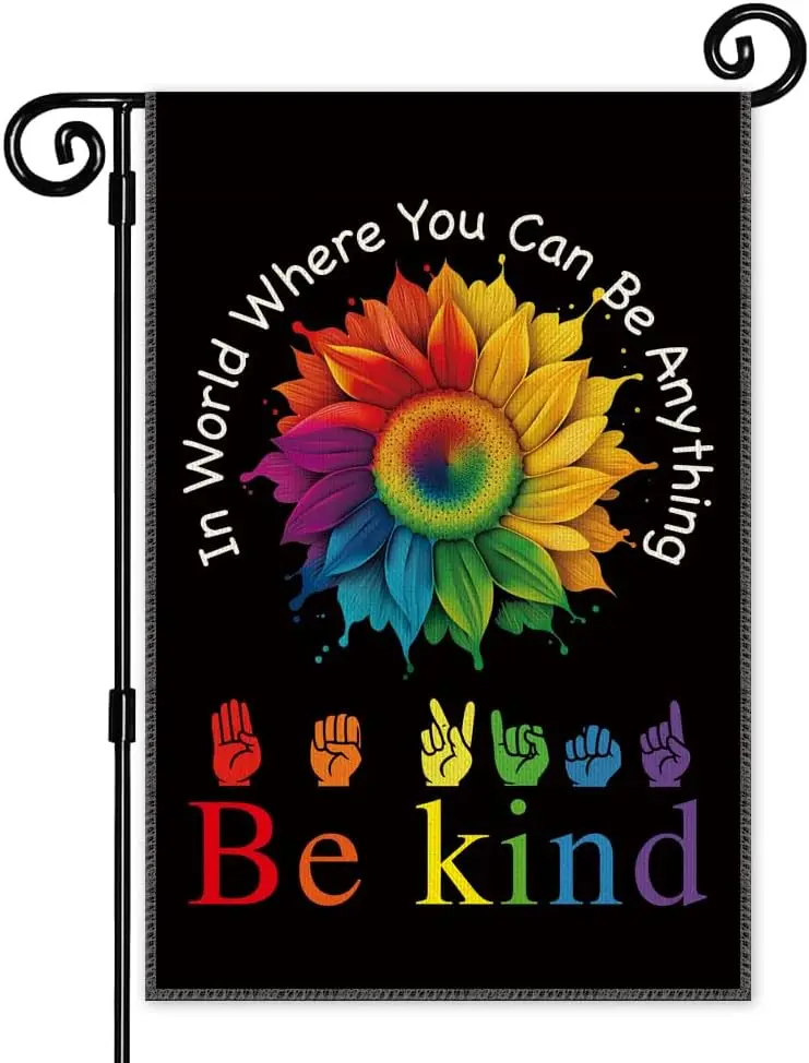In World Where You Can Be Anything Be Kind Garden Flag, 12 x 18 Inch Double Sided Outdoor Indoor Decor Banner, Indigenous Pe llz