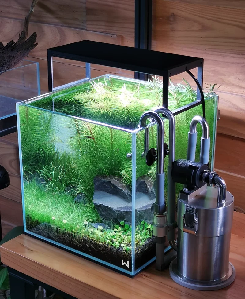 304 Stainless Steel Filter Barrel with Water Pump for Plant Aquarium Fish Tank