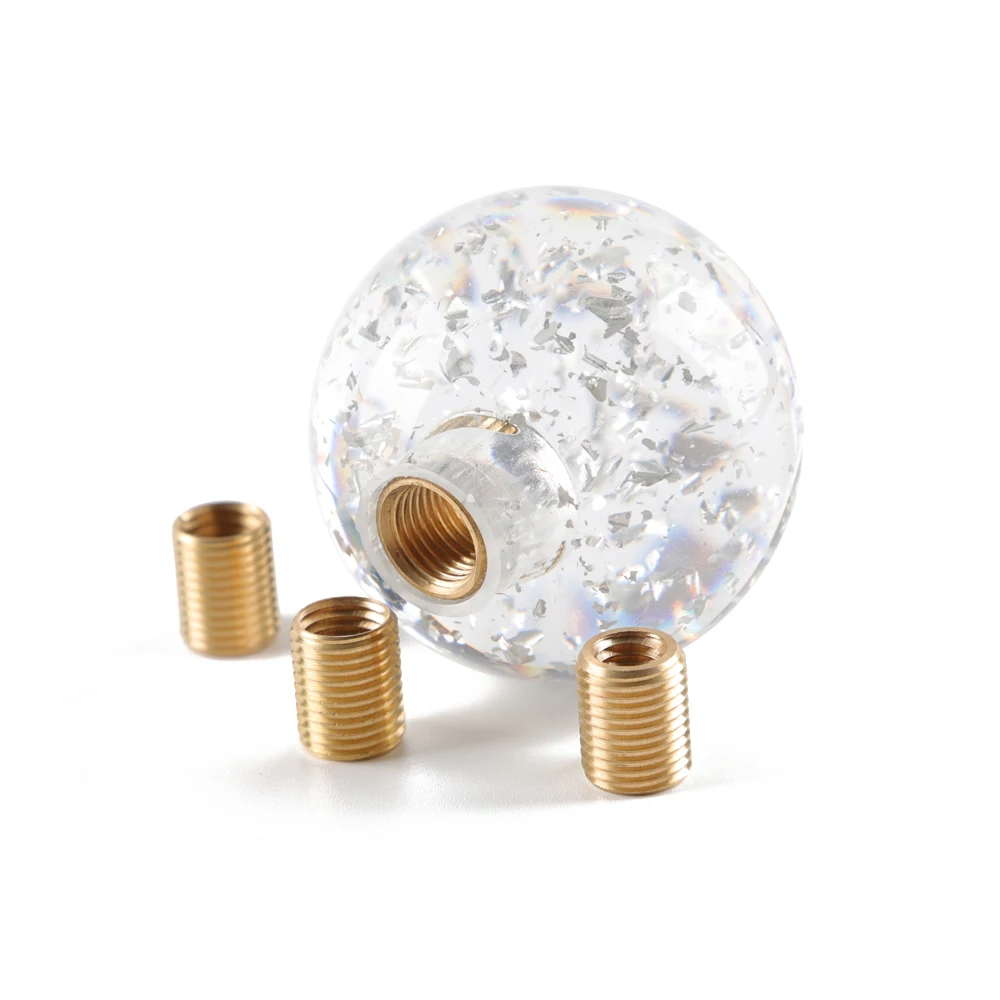 

NEW RACING Flash Point Style Round Ball Gear Shift Knob with 3 Adapters for Most Cars Modify Tools Car Accessories