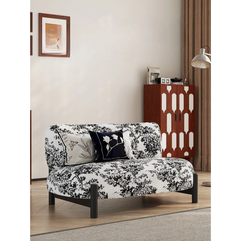 Medieval cream style living room multi-person sofa fabric lamb wool casual small sofa