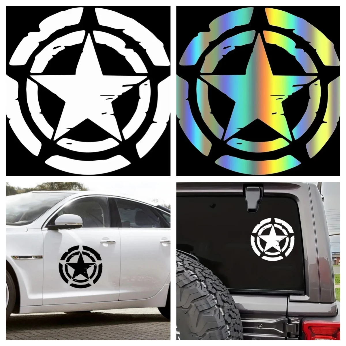 

Creative Army Star Car Stickers for Laptop Bumper Motorcycle Windows Exquisite Waterproof Vinyl Decals Decoration