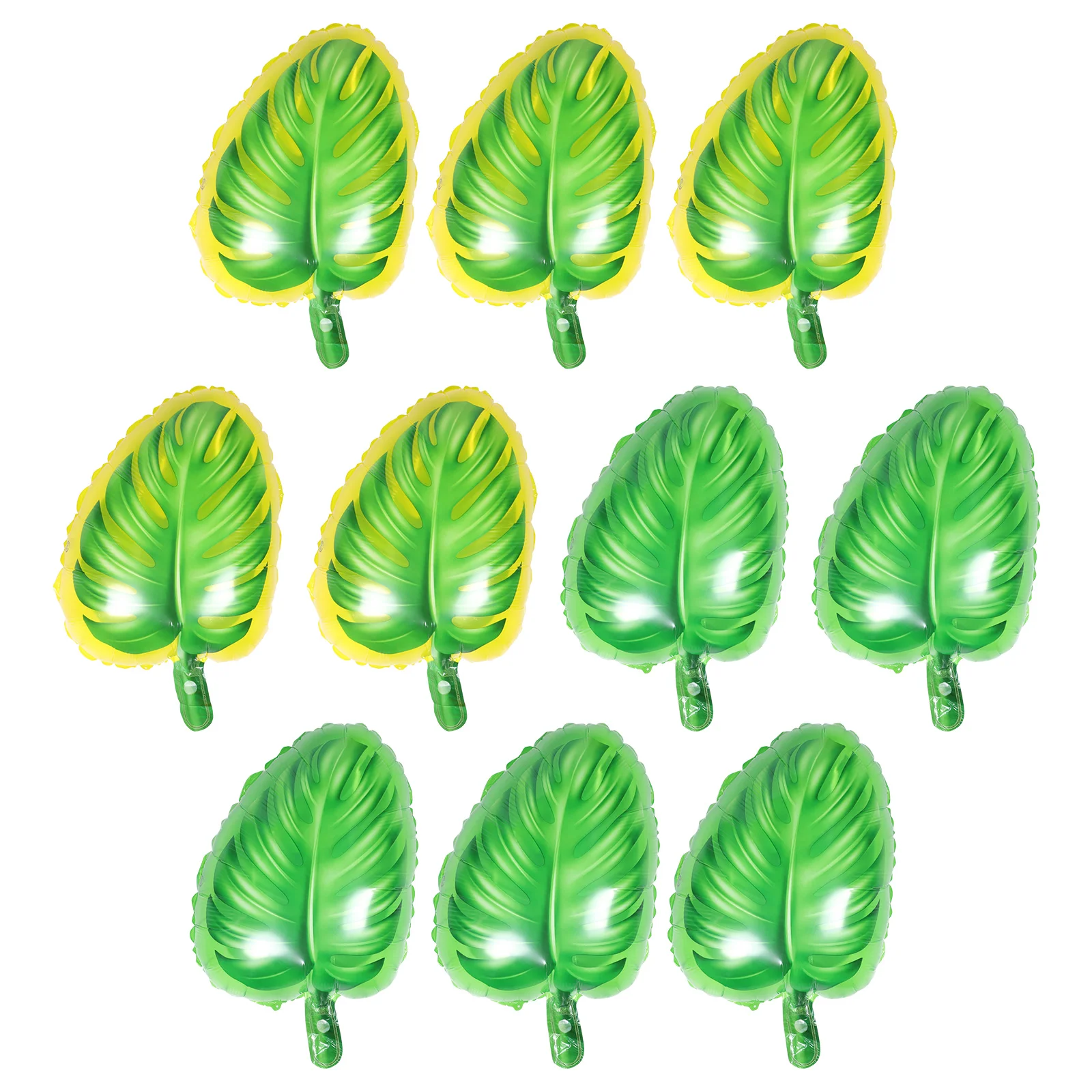 

10 Pcs Aluminium Film Balloons Monstera Shape Ceiling Rose Hook Hawaii Style Party Decorations Bright Color for Celebration