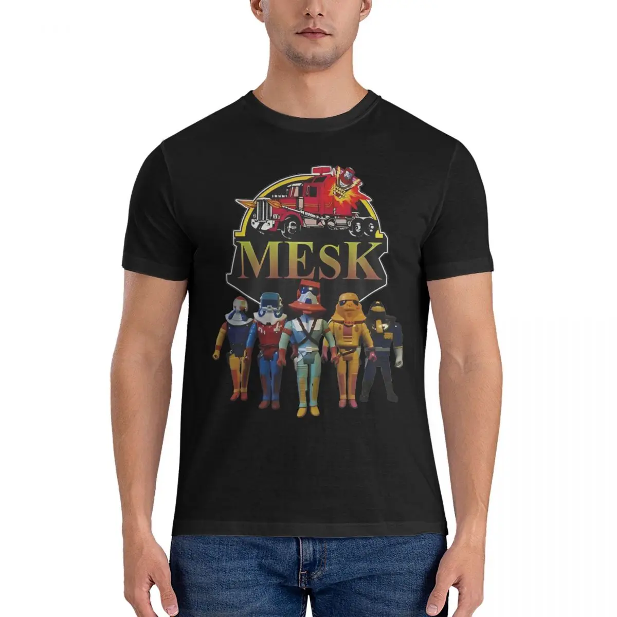 M.E.S.K. M.A.S.K. Bootleg Figures And Logo T-Shirt Men Women MASK Mobile Funny 100% Cotton Tees Short Sleeve T Shirt Clothes