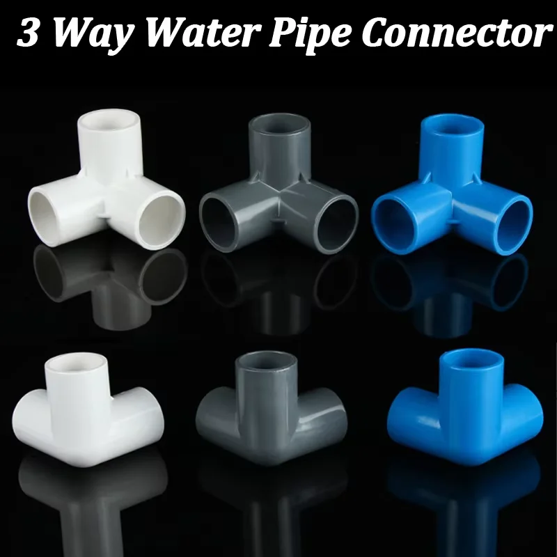 

20/25/32/40/50mm 3 Ways PVC Water Pipe Connector Fittings Garden Irrigation Home Aquarium Water Tube Fittings Joint Adapter