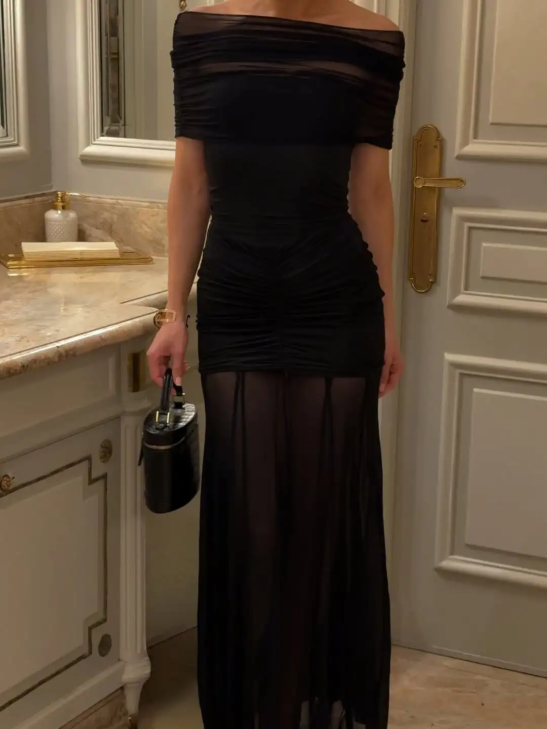 جديد وصول مثير قبالة الكتف Iluusion مساء اللباس سليم تصميم مطوي فستان الحفلة الراقصة الزفاف فستان حفلة رسمية #3